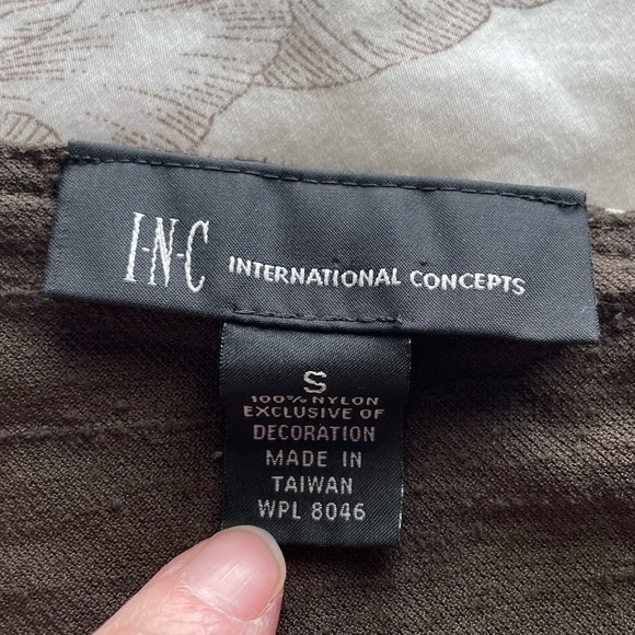 Y2K Nylon Brown White Polka Dot Micro Mesh Bow Top Small Coquette Cottage Office - Picture 5 of 6